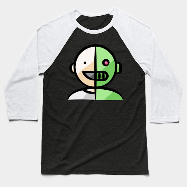 Half Human Half Robot Baseball T-Shirt by Teravitha